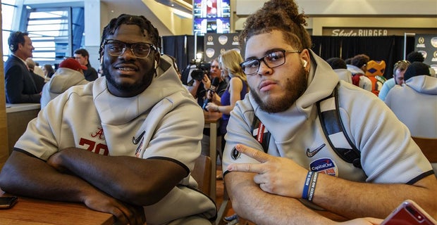 Alex Leatherwood (left) and Jedrick Wills (R)