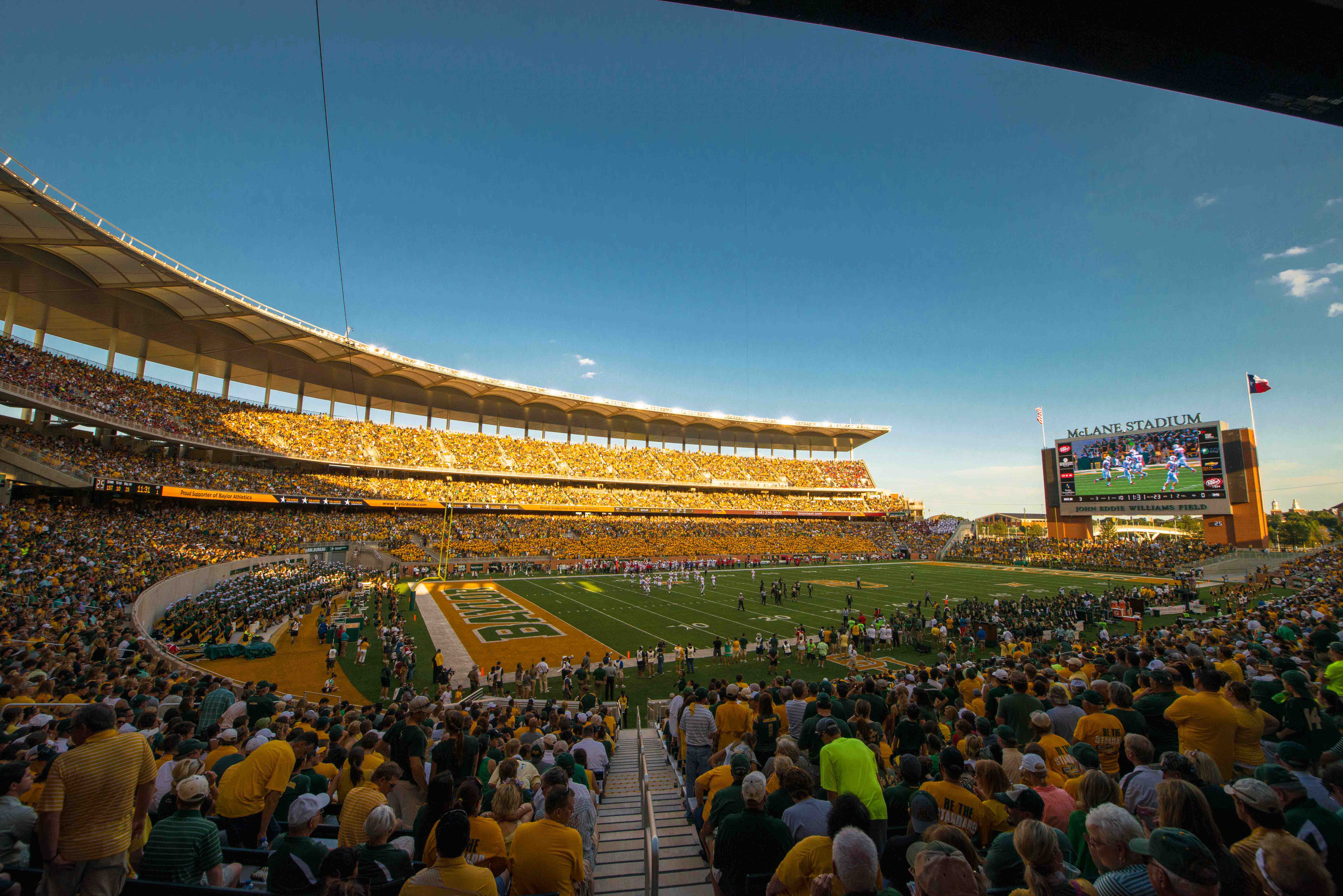 Mclane Stadium Baylor Bears Football Black & White Stadium 