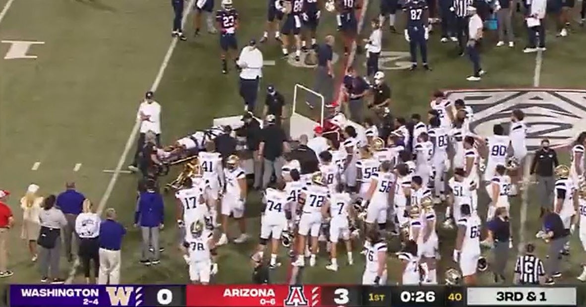Washington football: Alex Cook carted off with apparent neck injury