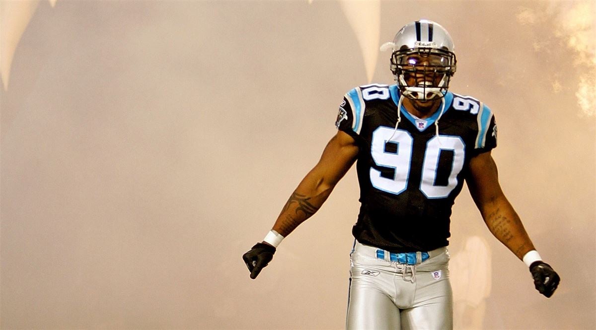 Carolina Panthers defensive end Julius peppers (90) waits for the  Pittsburgh Steelers to come to the line during the second quarter at Bank  of America Stadium December 17, 2006 in Charlotte, NC. (