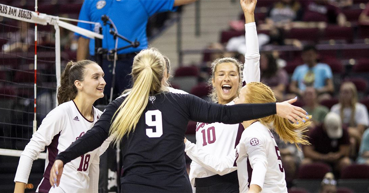 Aggie volleyball finishes undefeated at Fight in the Fort