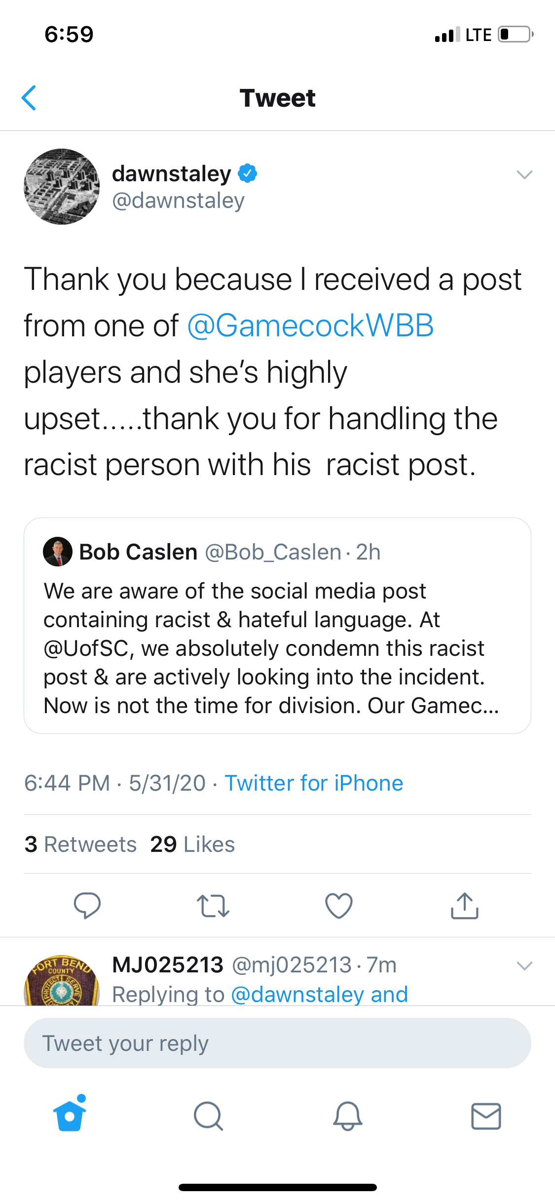 Racist Post Condemned by Caslan