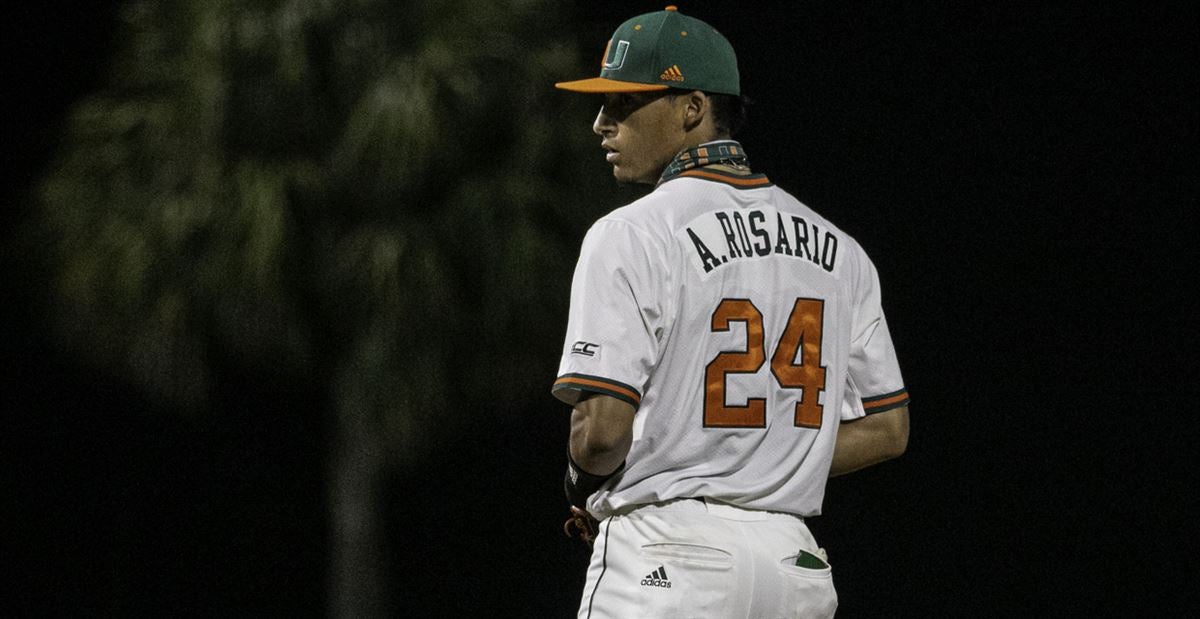 Men's Alejandro Rosario Miami Hurricanes Replica V-Neck Baseball