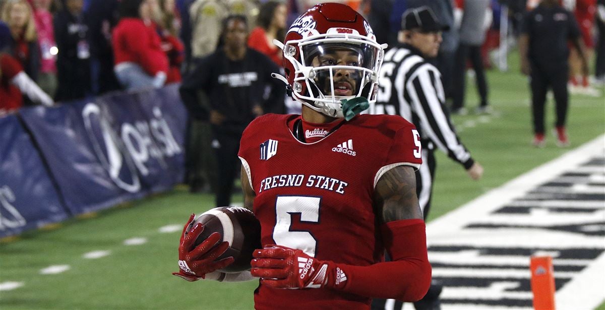 Fresno State wide receiver Jalen Cropper runs for yardage against UTEP  during the first half of the New Mexico Bowl NCAA college football game  Saturday, Dec. 18, 2021, in Albuquerque, N.M. (AP