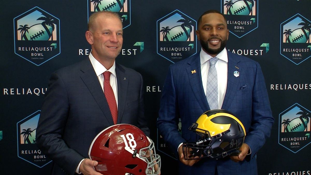 Sherrone Moore, Kalen DeBoer Visit Tampa, Preview ReliaQuest Bowl ...