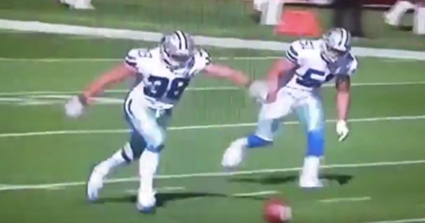 VIDEO: Jeff Heath kicks off for Cowboys after Dan Bailey injury