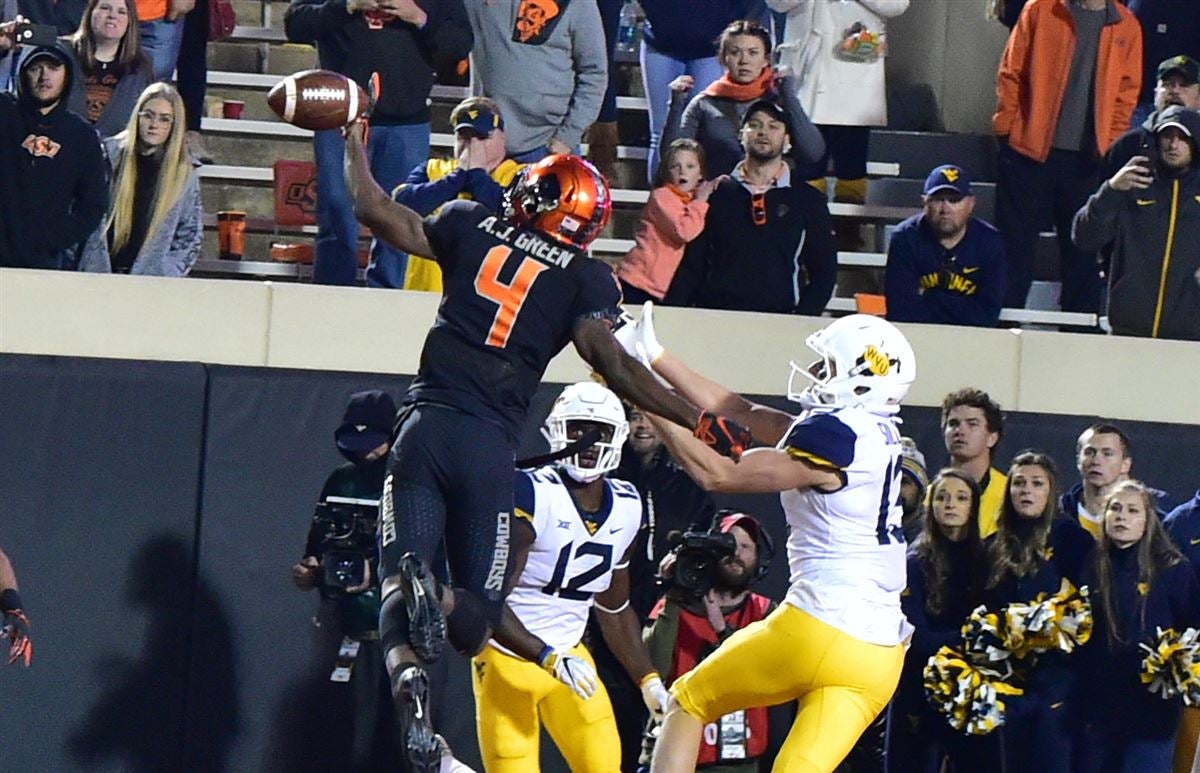 Oklahoma State corner A.J. Green video conferences with multiple teams