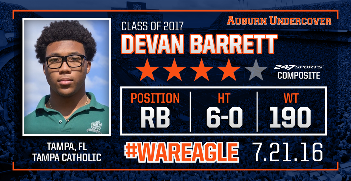 Get to know: Auburn running back signee Devan Barrett