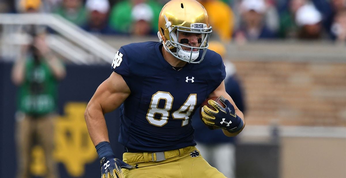 Notre Dame standout tight end Cole Kmet will immediately compete