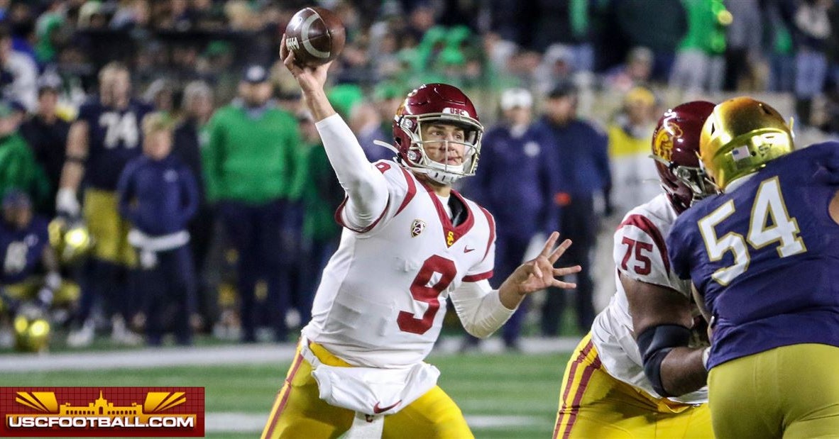 Kedon Slovis' message to USC players making first trip to Notre Dame: "Don't get caught up in the lights."