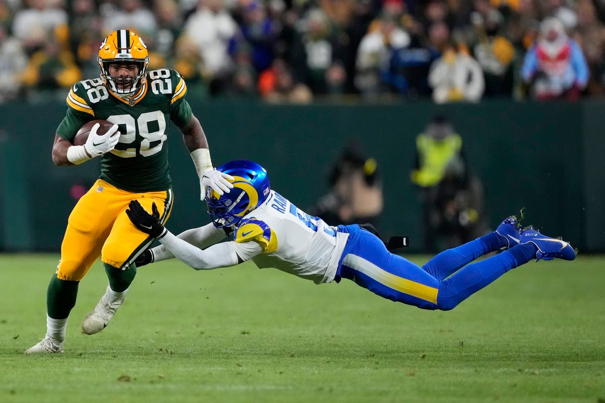 Packers' AJ Dillon rushes for two touchdowns as Green Bay looks to