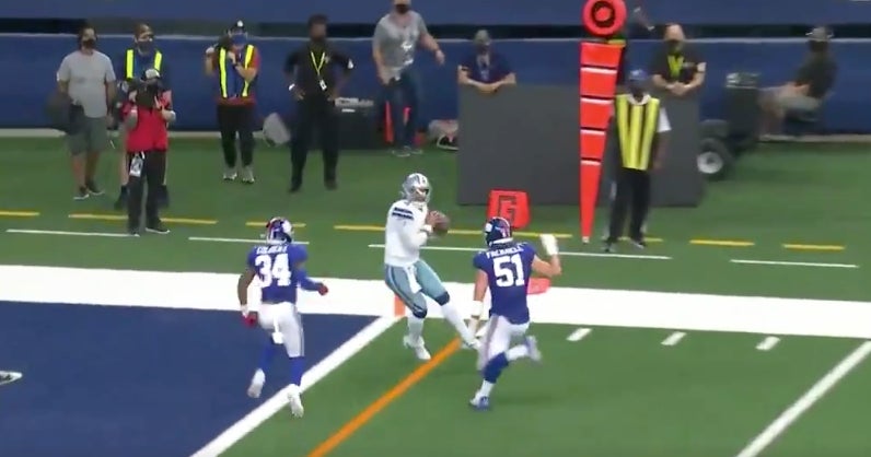 Watch Dak Prescott Catches Touchdown Pass