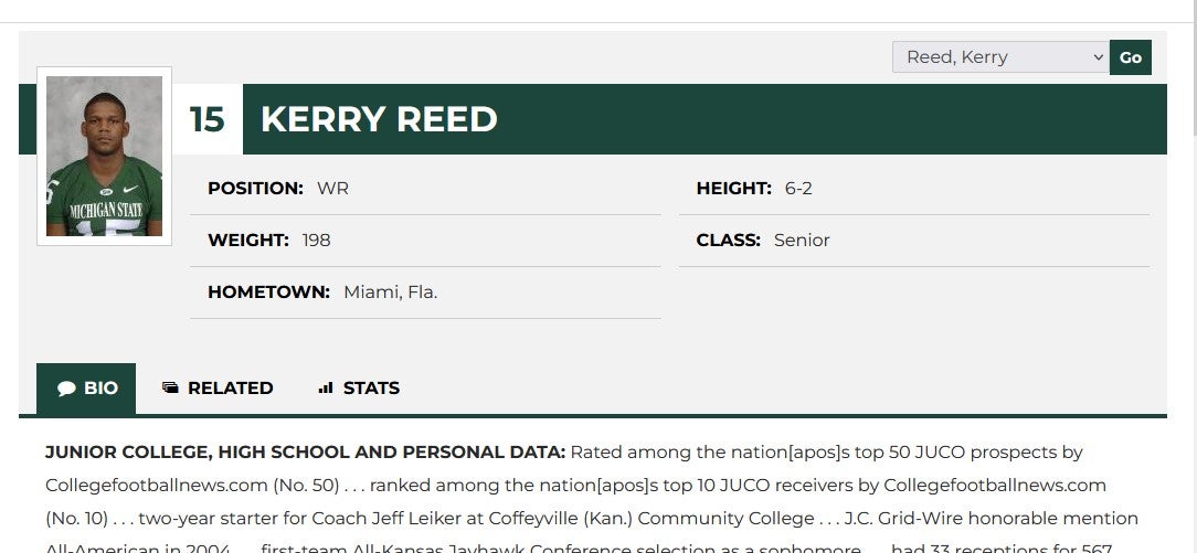 Kerry Reed Football Anybody know Reed's status for Saturday?