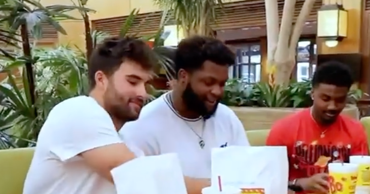 Sam Howell And Teammates Try Bojangles New Chicken Sandwich in Ad Sam Howell And Teammates Try Bojangles New Chicken Sandwich in Ad