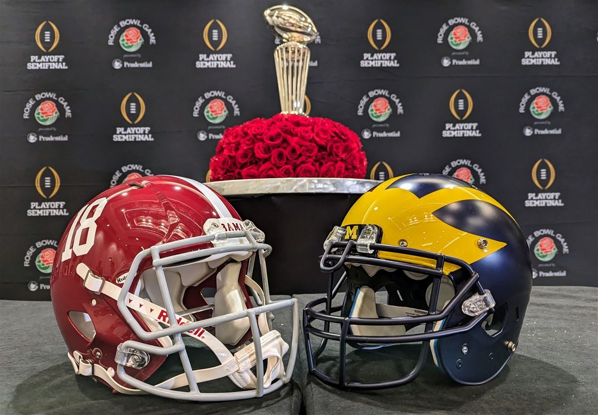 Michigan vs. Alabama in the College Football Playoff at the Rose Bowl