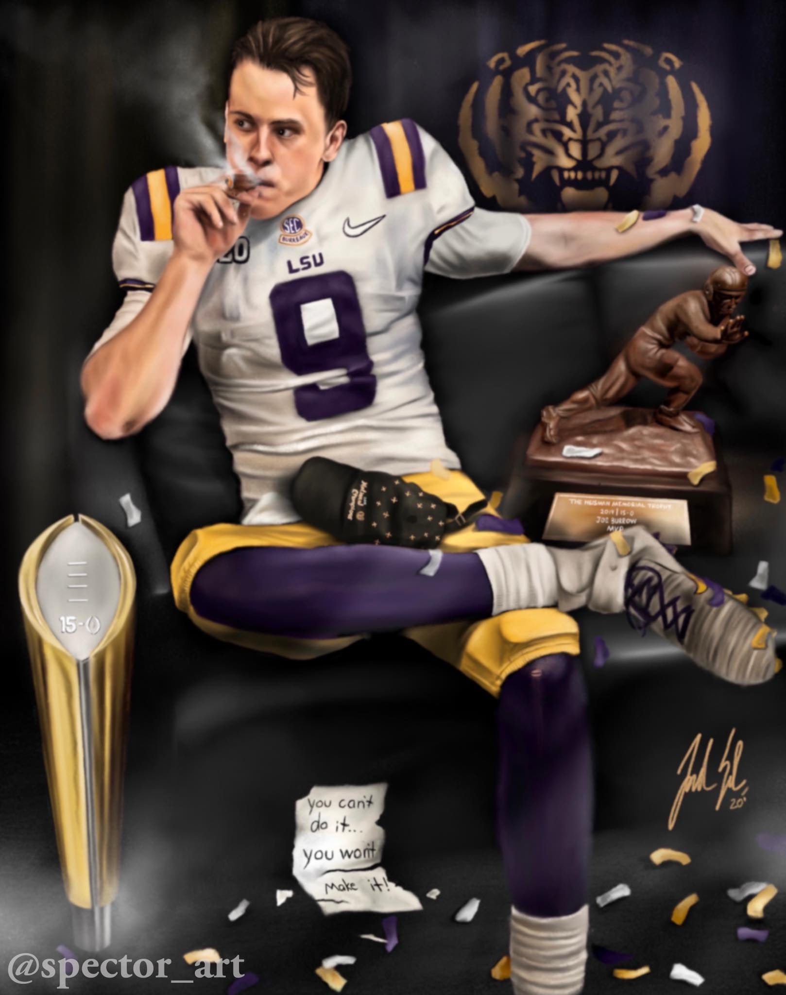 Joe Burrow “Burreaux” 16x20 Print | Spector Sports Art