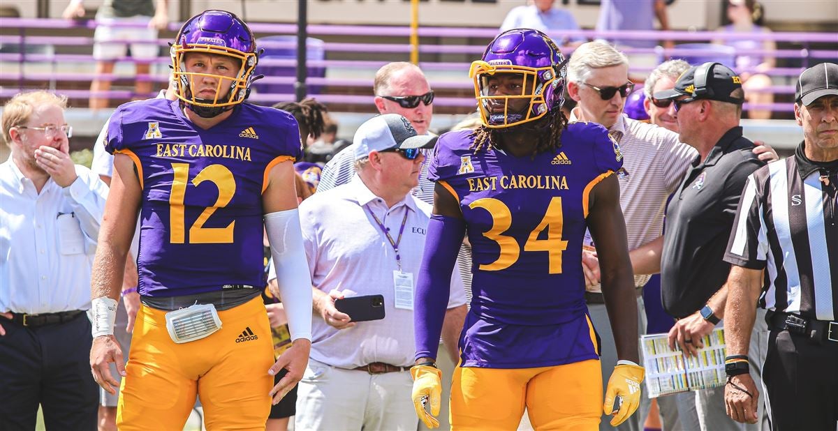 East Carolina Pirates linebacker Myles Berry (34) before the NCAA college  football game between Tulane and