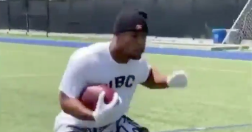 WATCH: Saquon Barkley stays sharp with agility workout