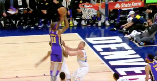 I've never seen him do that' - LeBron James fumbles dunk as Denver Nuggets beat  LA Lakers - BBC Sport