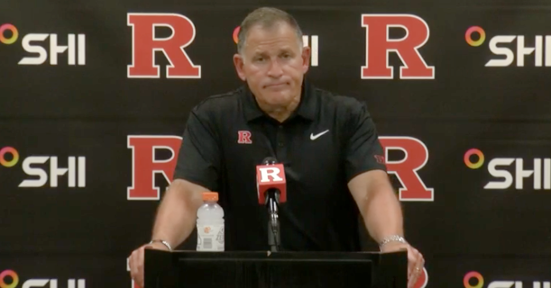Rutgers football head coach Greg Schiano reacts to UMass loss
