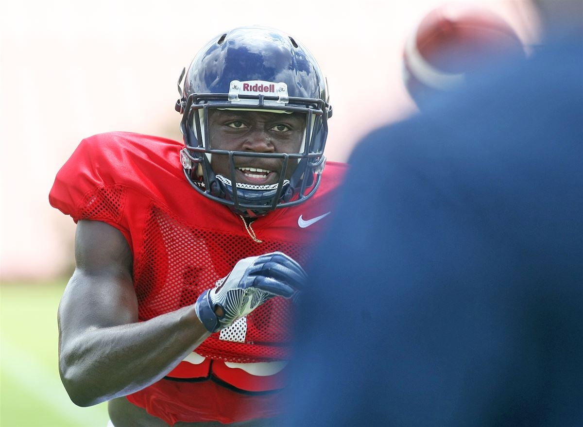 Mississippi wide receiver A.J. Brown (1) shifts positions before a snap  during the first half of an NCAA college football game against Louisiana  Monroe in Oxford, Miss., Saturday, Oct. 6, 2018. (AP