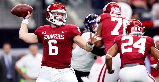 NCAA Oklahoma Sooners 6 Baker Mayfield White 47 Game Winning