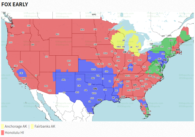 TV Coverage map released for Packers vs. Lions