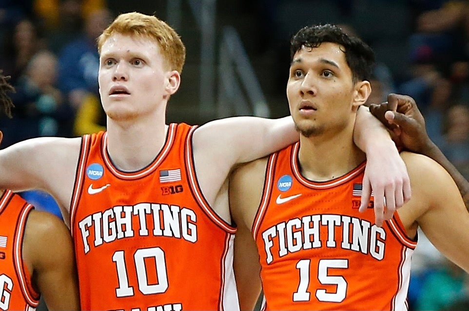 Orange Men's Basketball Illini Jersey Medium / RJ Melendez | #15