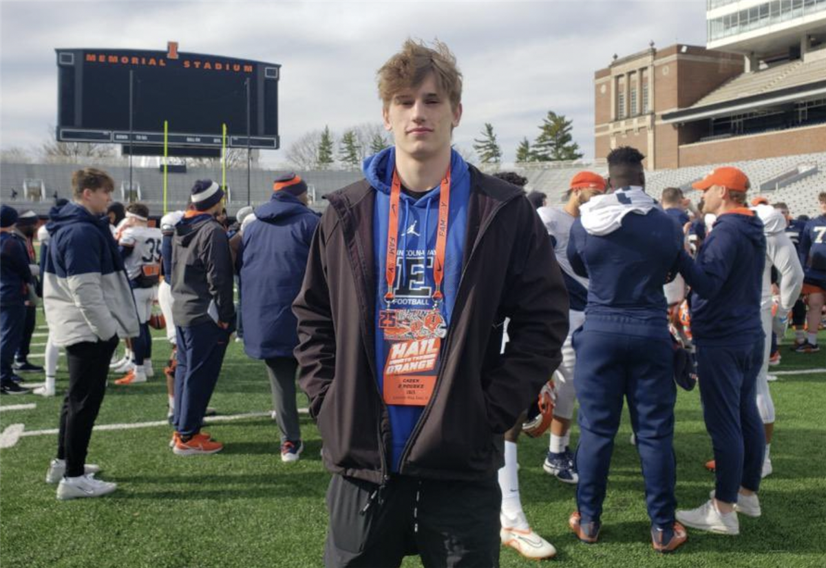 2025 LincolnWay East EDGE Caden O'Rourke visits Illini 'I learned a lot'