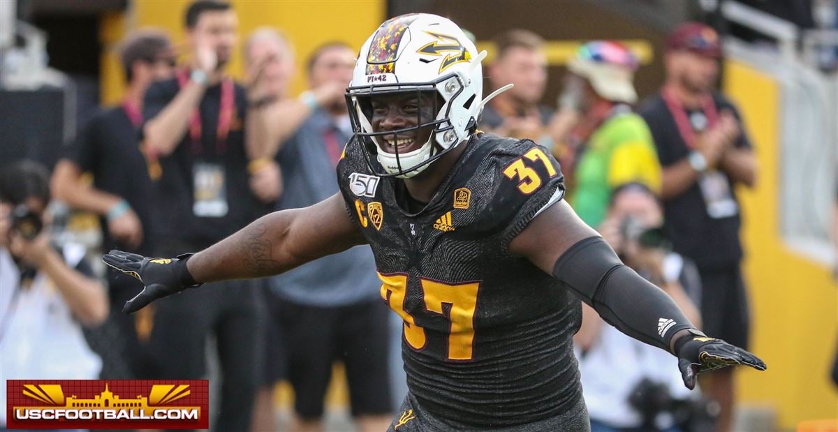 Arizona State linebacker Darien Butler runs a drill at the NFL