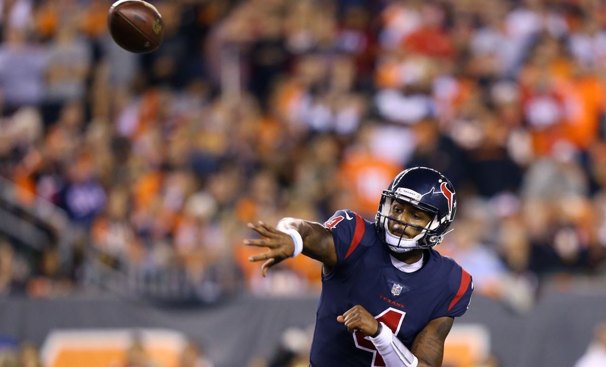 FILE - Houston Texans quarterback Deshaun Watson throws a pass during an  NFL training camp football practice Friday, Aug. 21, 2020, in Houston. It  has been a mere eight months since Patrick