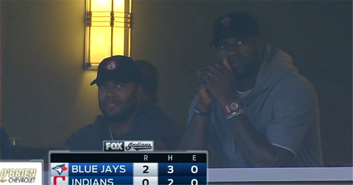 LeBron James attends Indians game