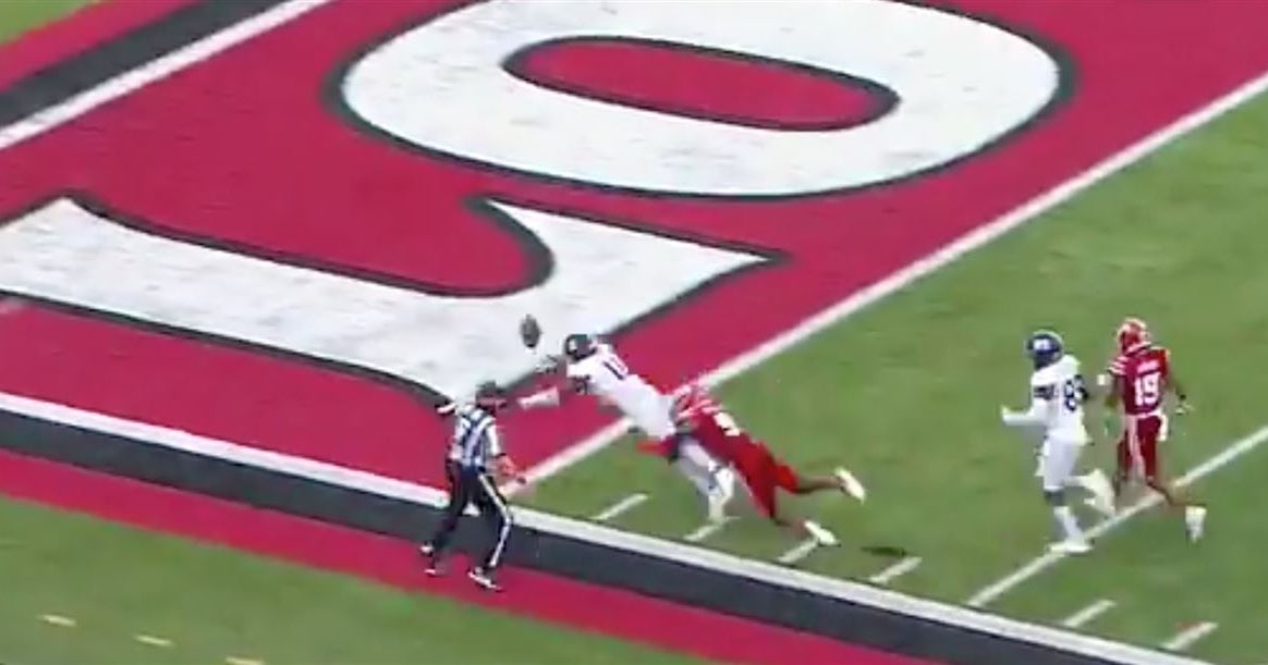 Watch Georgia Southern Receiver Fumbles Td Out Of End Zone