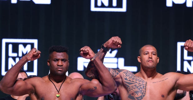 WATCH: Intense final faceoff between Francis Ngannou and Renan Ferreira ahead of PFL 'Battle of the Giants'