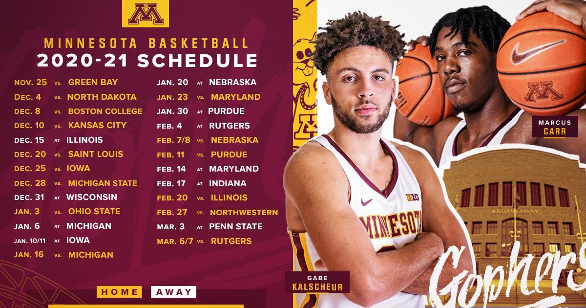 Minnesota Basketball - The 2020-21 Schedule