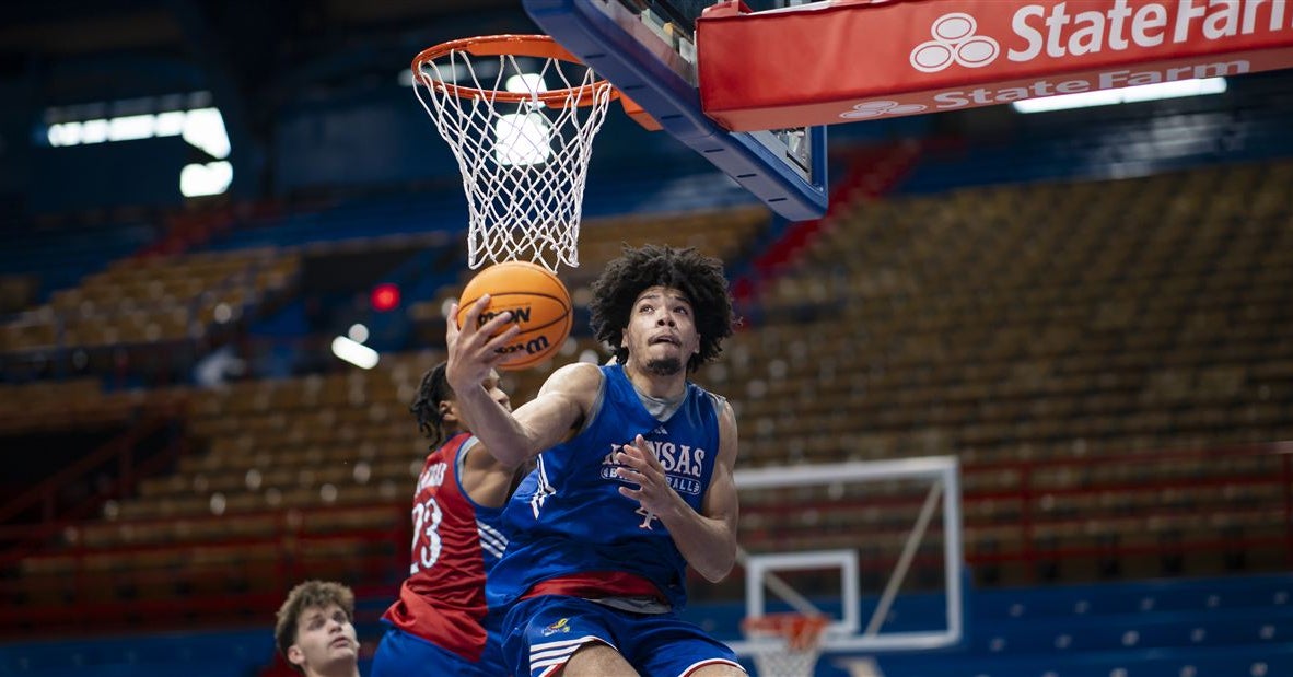Tyran Stokes stands out during Kansas basketball donor practice