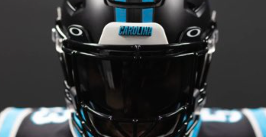 Panthers' new black alternative helmets that occasionally will be worn this  season (