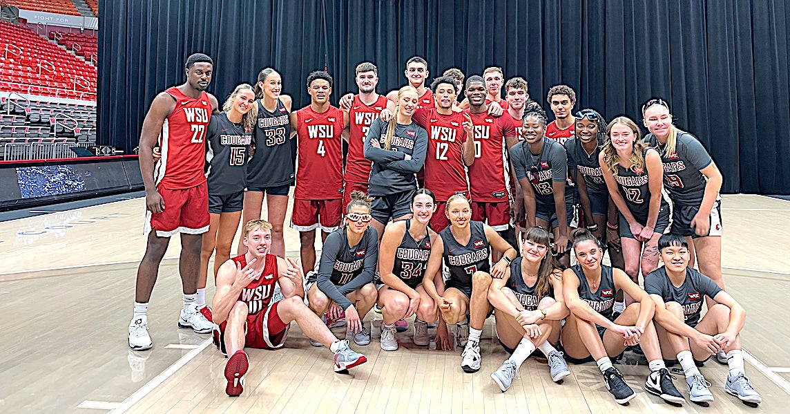 Freshman Marcus Wilson slams home WSU's ZZU Mania hoops night