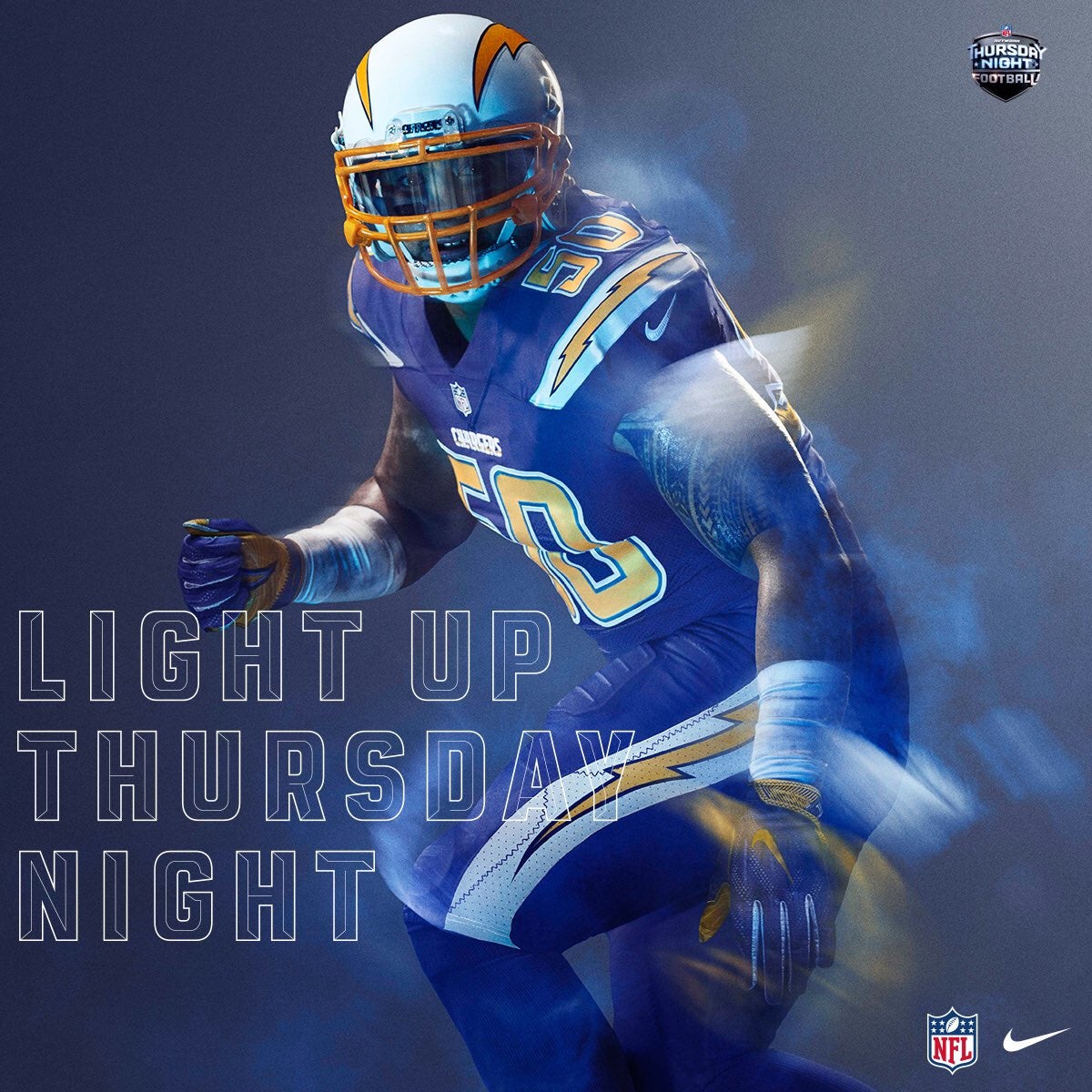 chargers rush jersey