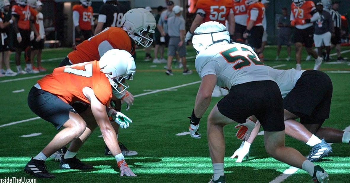 VIDEO: Offensive line vs. defensive line in combo blocking drills