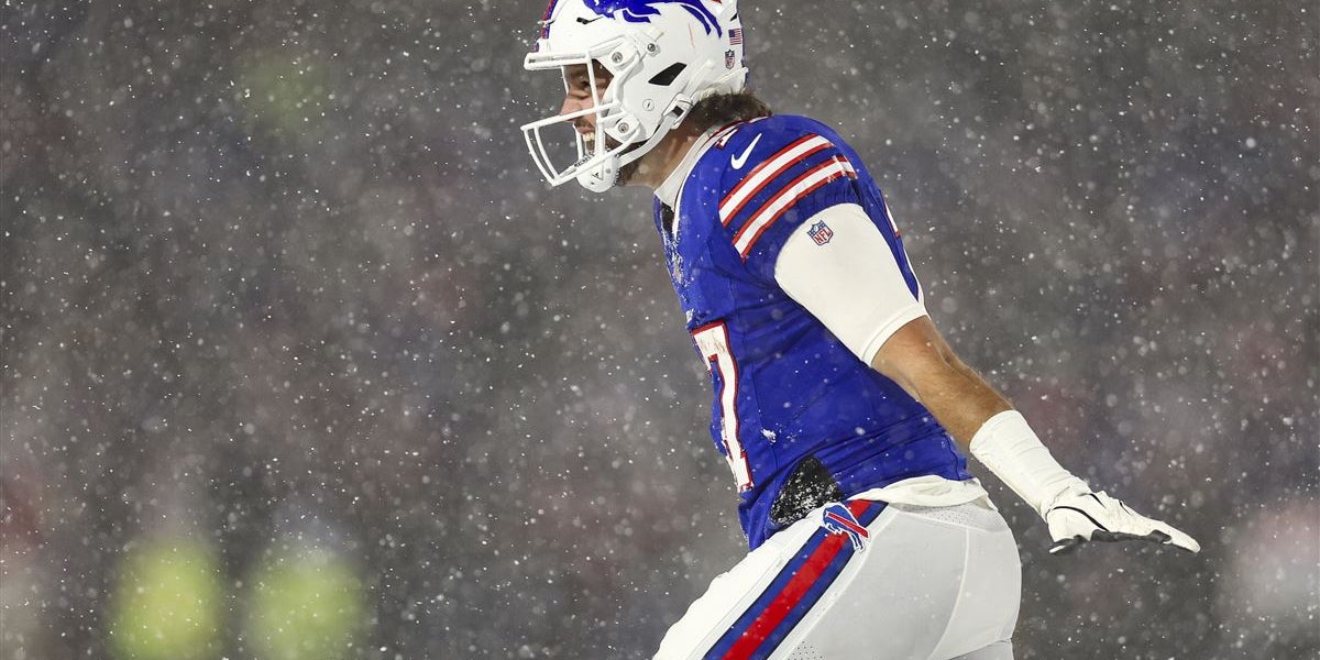 WATCH: Josh Allen and Sean McDermott do snow angels after Bills win on SNF