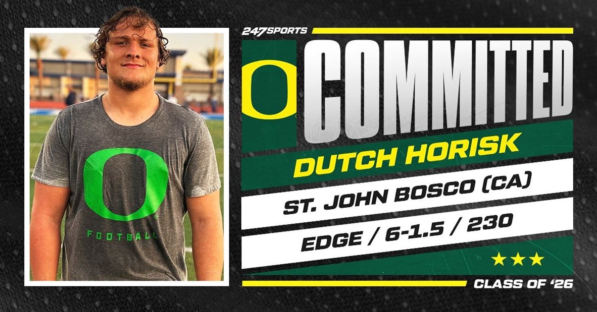 Oregon landt getalenteerde ’26 pass rusher Dutch Horisk