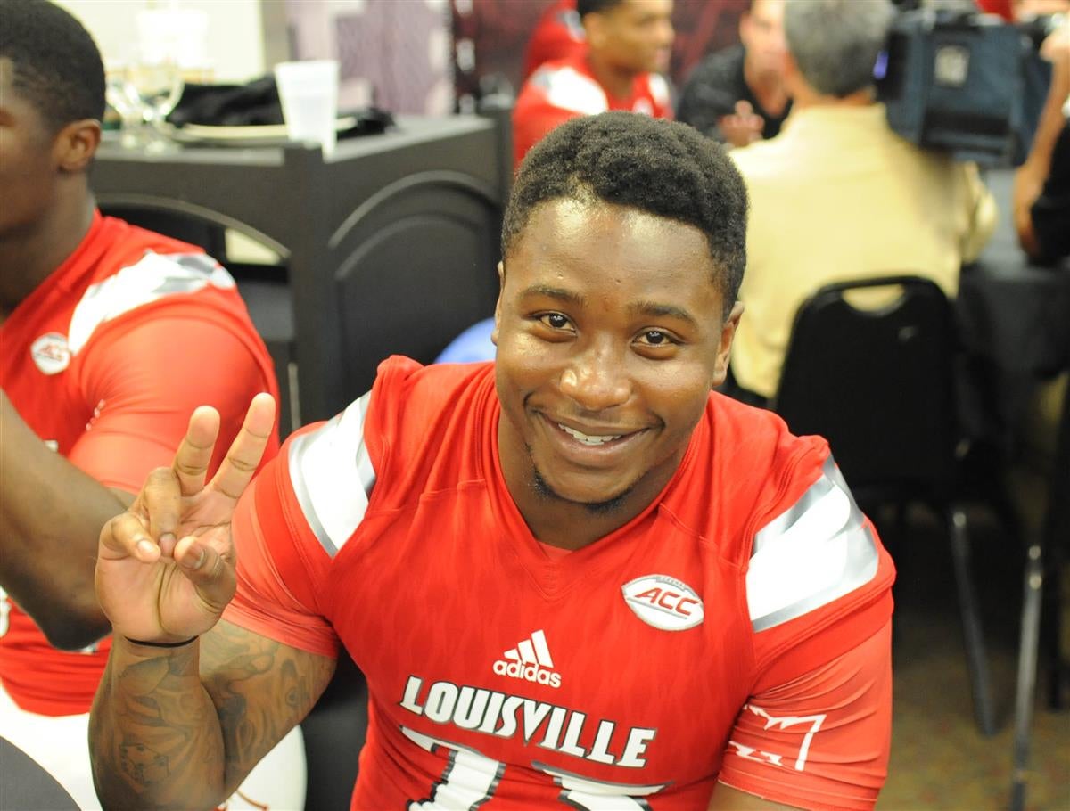 Male Louisville Cardinals Black Brandon Radcliff NCAA Football