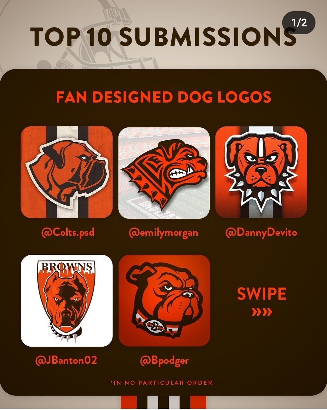 Cleveland Browns artist submissions for new 'Dog logo'