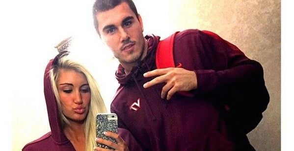 Chad Kelly, Falcons cheerleader girlfriend decked out in VT swag