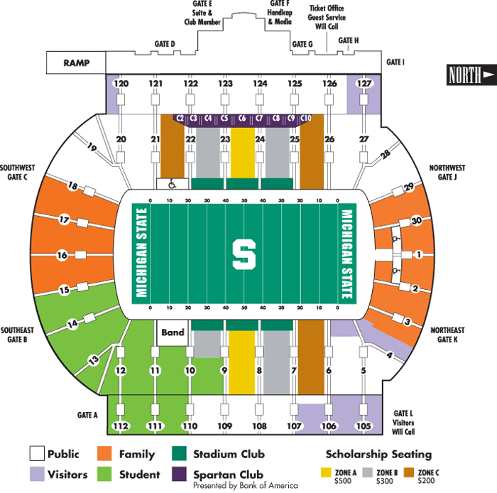 Msu Spartan Stadium Seating Chart Awesome Home