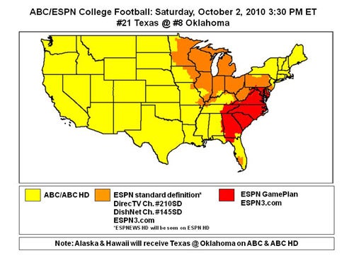 Abc Coverage Map For Texas Ou