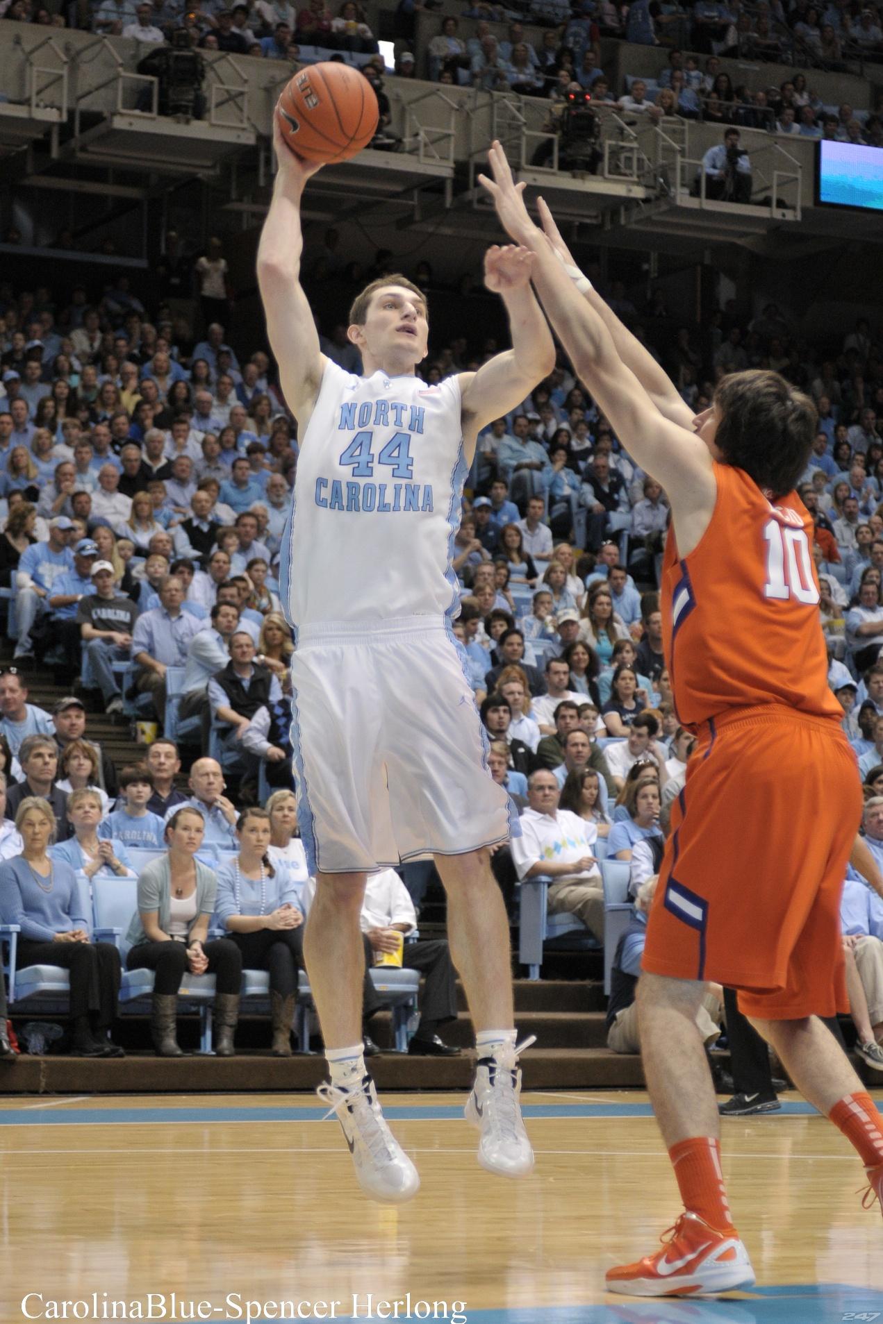 North Carolina's Tyler Zeller (44) gets a dunk against Washington during  the third round of the men's NCAA basketball tournament at Time Warner  Cable Arena in Charlotte, North Carolina, Sunday, March 20